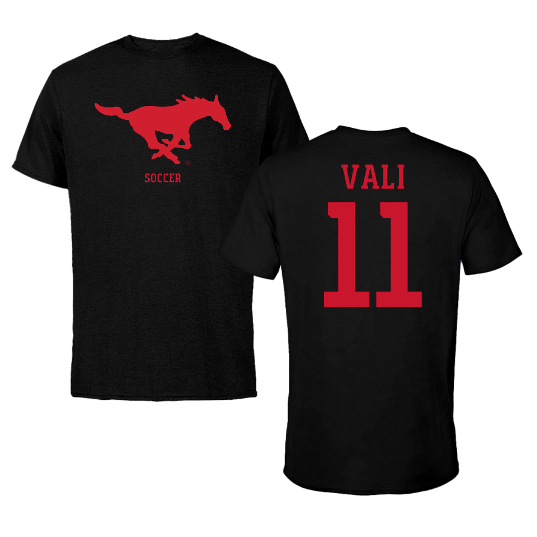 Southern Methodist University Soccer (W) Black Performance Tee - #11 Addison Vali