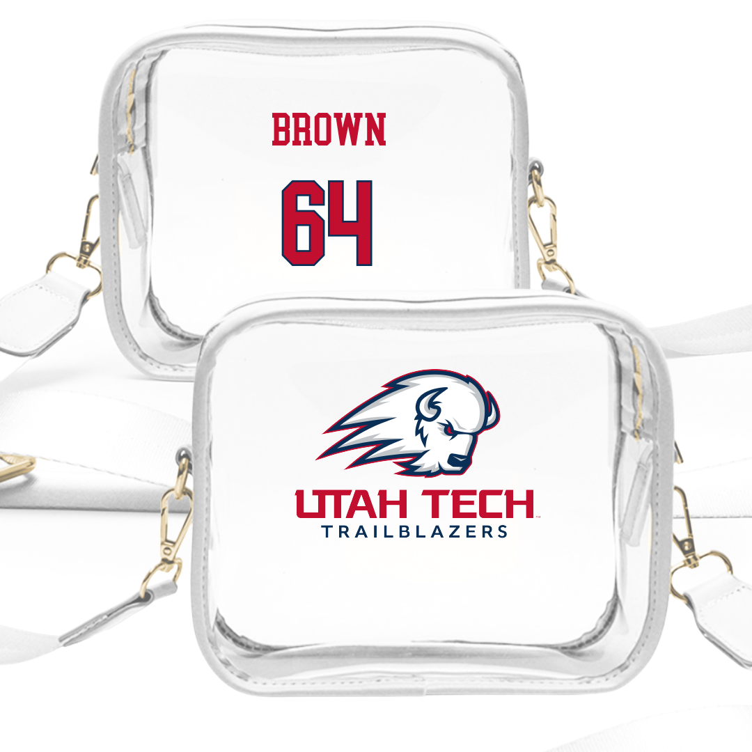 Utah Tech University Football White Clear Stadium Bag - #64 Zach Brown