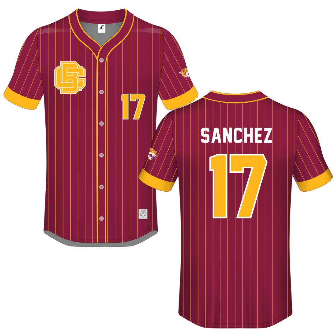 Bethune-Cookman University Red Button-Down Jersey - #17 Edwin Sanchez