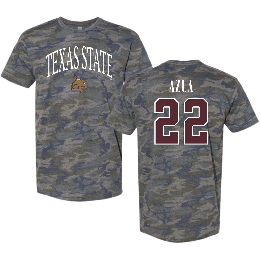 Texas State University Softball Vintage Camo Tee - #22 Madison Azua
