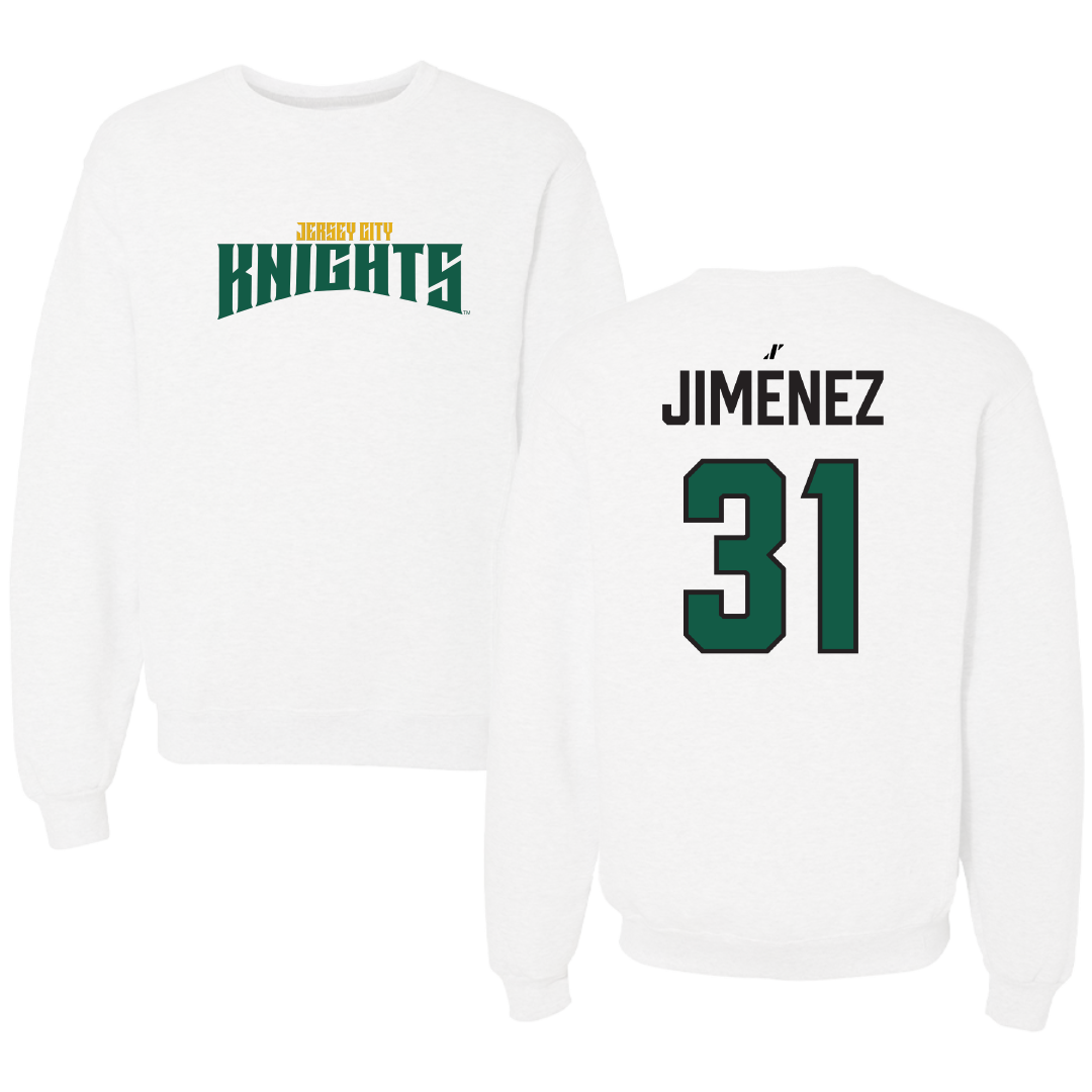 New Jersey City University Soccer (M) White Classic Crewneck - #31 Dylan Jimenez