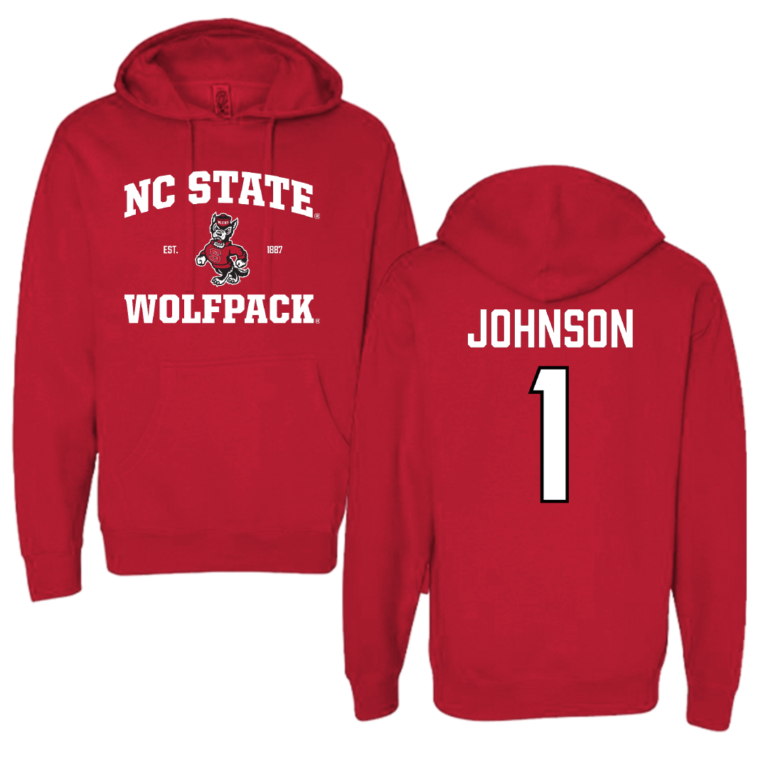 North Carolina State University Baseball Red General Hoodie - #1 Rett Johnson