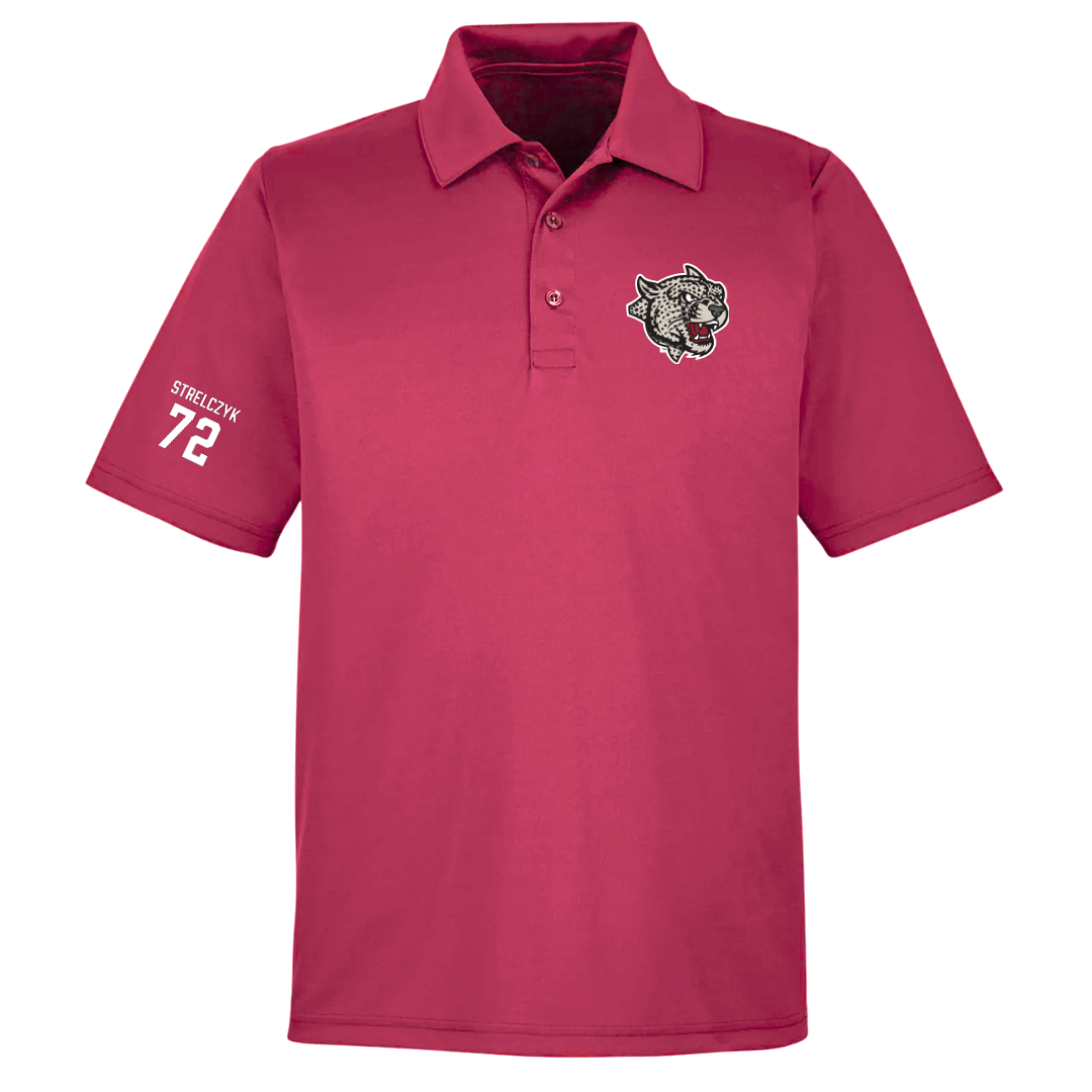 Lafayette College Football Cardinal Polo - #72 Nick Strelczyk