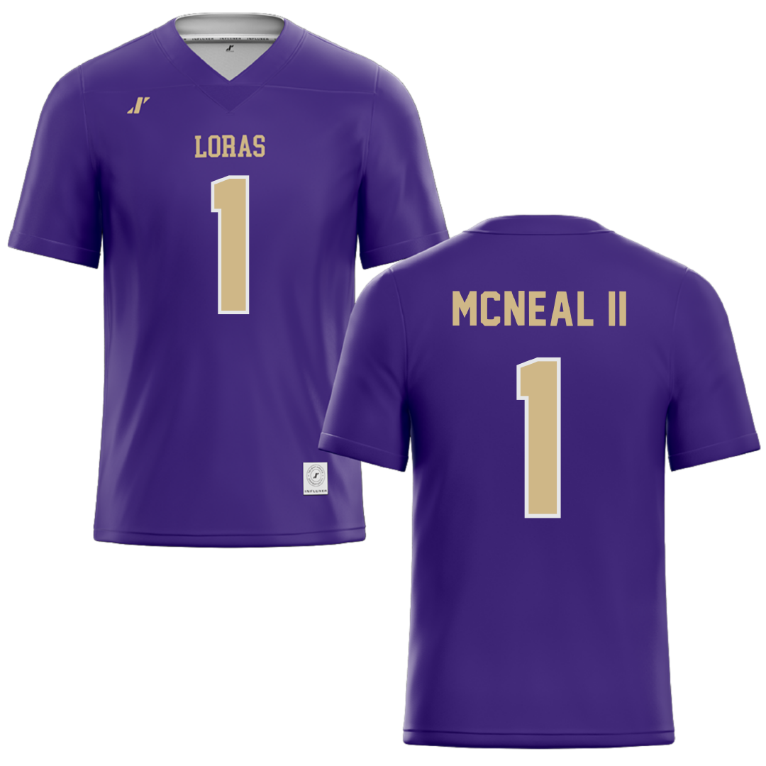 Loras College Purple Football Jersey - #1 Ivis McNeal II