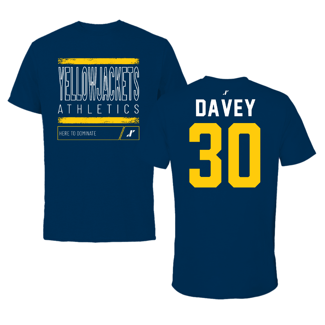 Graceland University Basketball Navy Dominate Tee - #30 George Davey