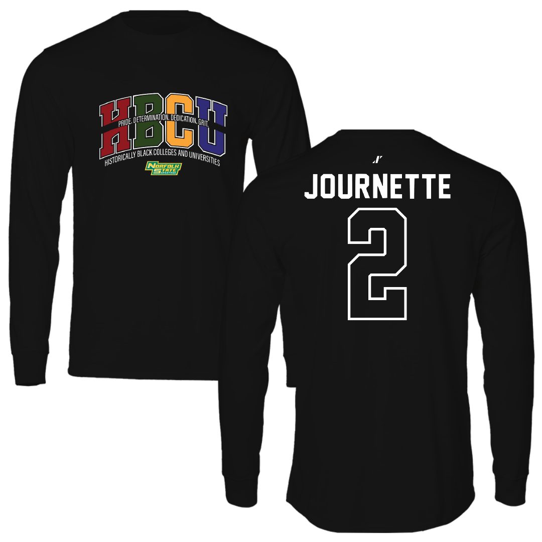 Norfolk State University Baseball Black HBCU Performance Long Sleeve - #2 Justin Journette