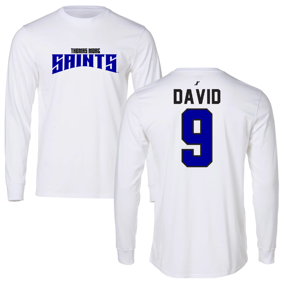 Thomas More University Lacrosse White Classic Performance Long Sleeve - #9 Josef David