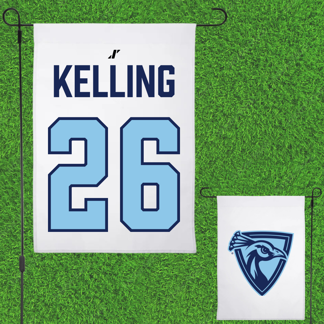 Upper Iowa University Baseball White Garden Flag - #26 Trevor Kelling