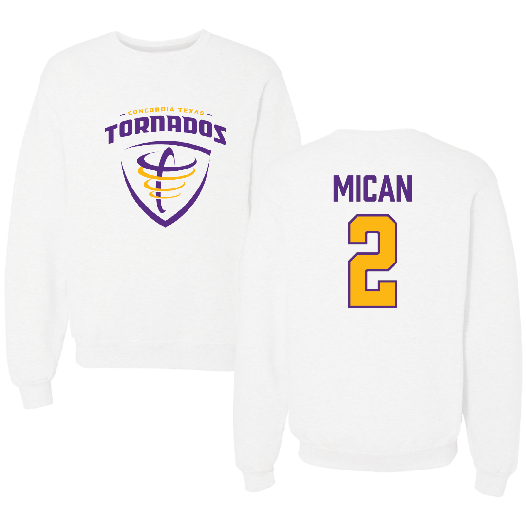 Concordia University (Texas) Softball White Crewneck - #2 Malarie Mican