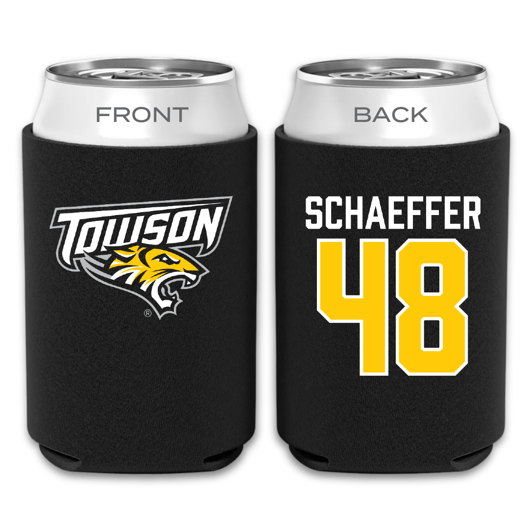 Towson University Football Black Can Cooler - #48 CJ Schaeffer