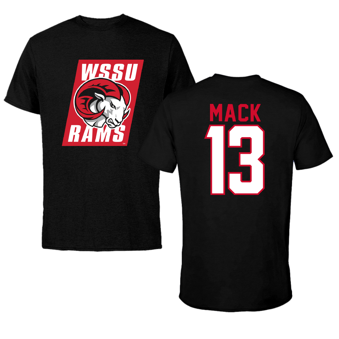 Winston-Salem State University Basketball Black Performance Tee - #13 Jakaiya Mack