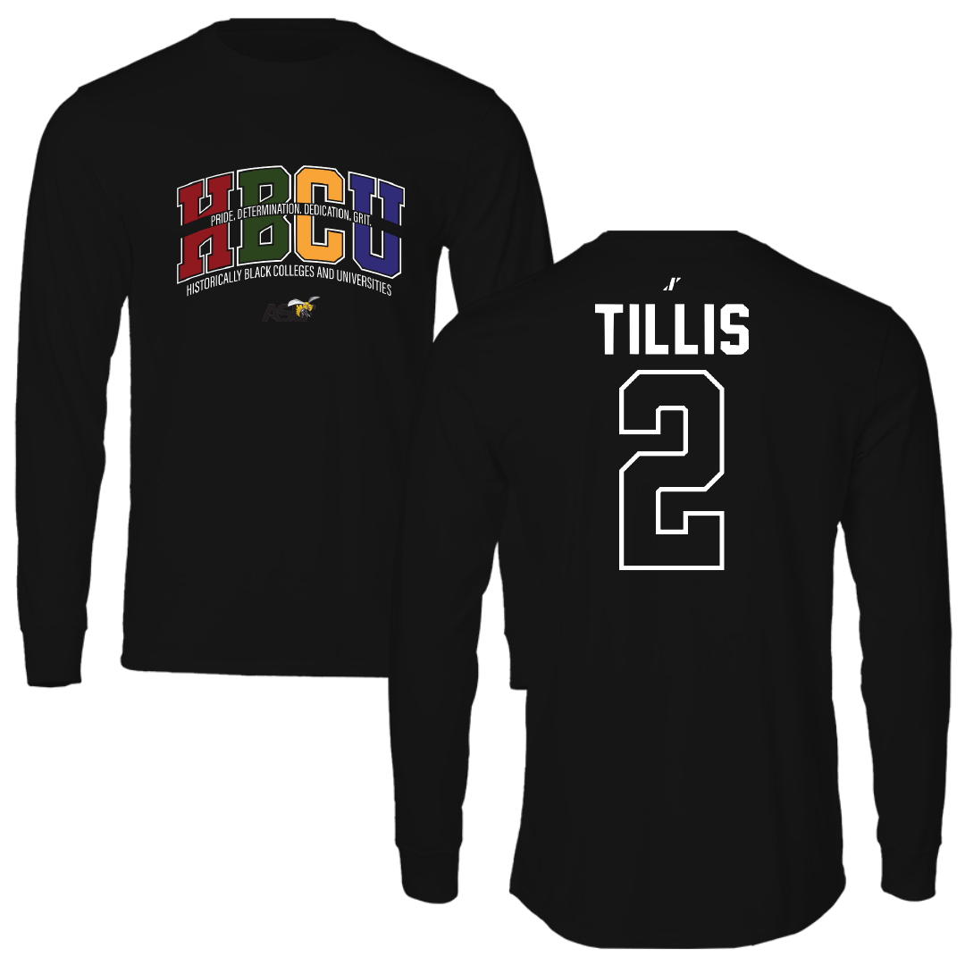 Alabama State University Basketball Black HBCU Performance Long Sleeve - #2 Ryin Tillis