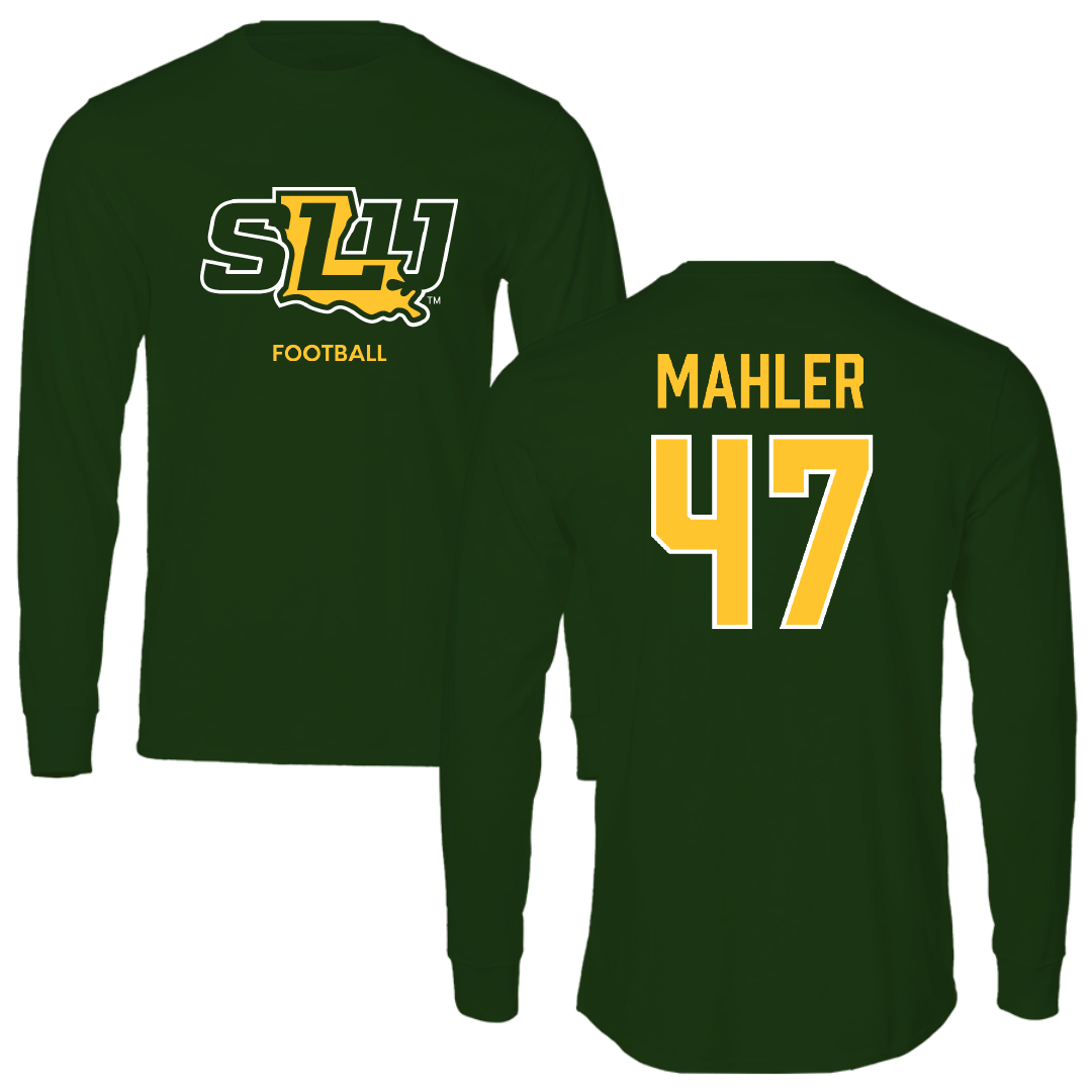 Southeastern Louisiana University Football Forest Green Performance Long Sleeve - #47 Alec Mahler