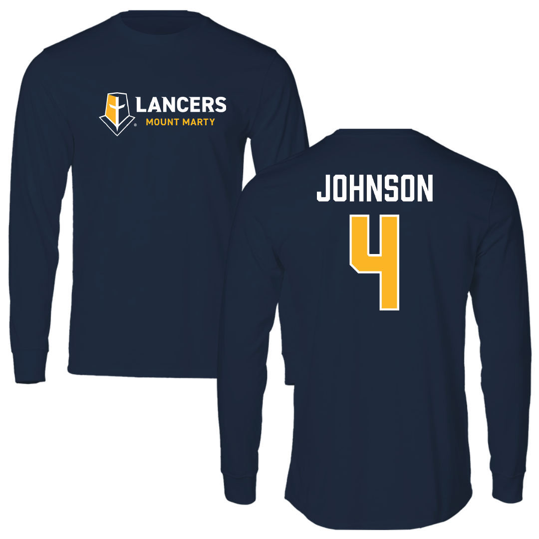 Mount Marty University Baseball Navy Long Sleeve - #4 Will Johnson