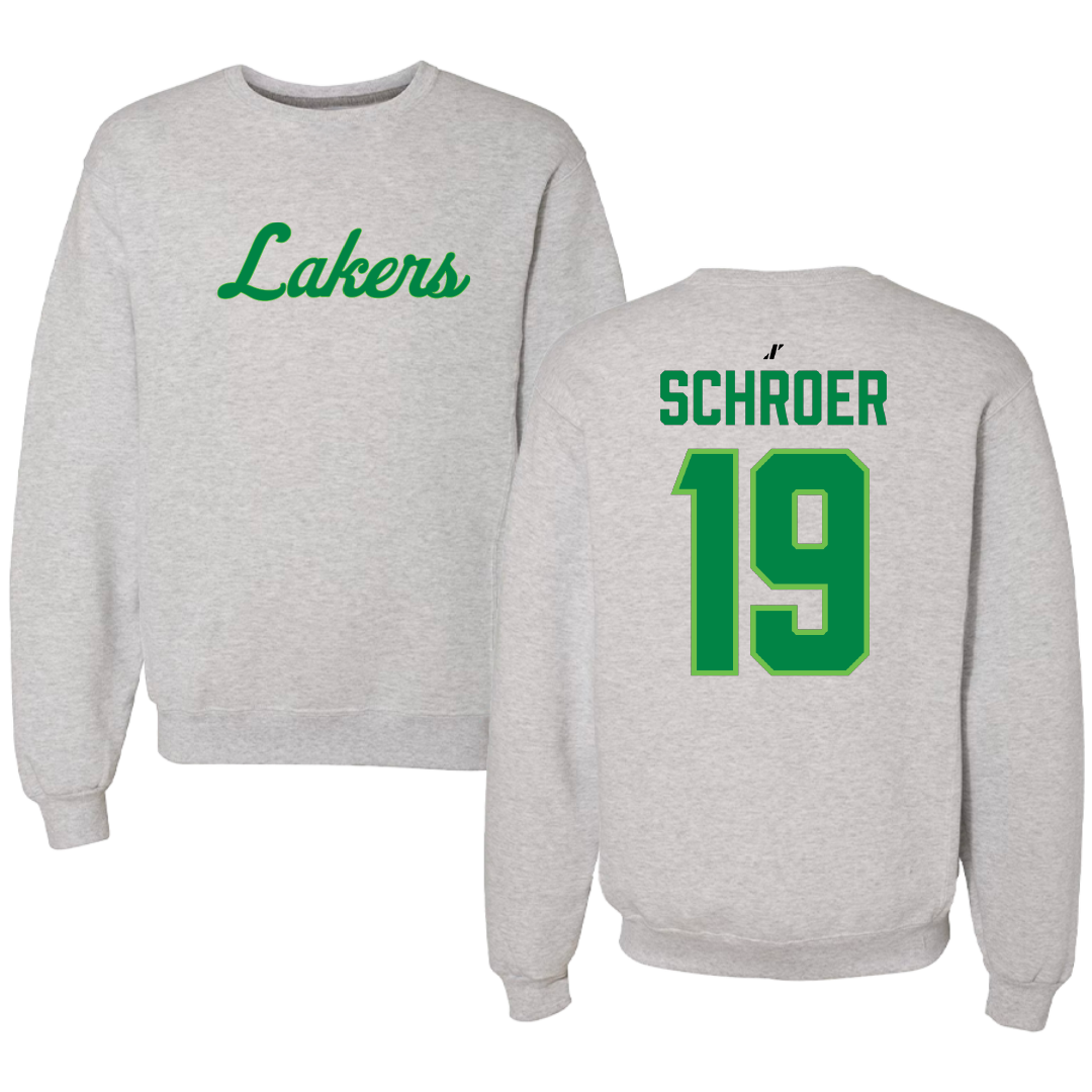 Roosevelt University Baseball Light Gray Crewneck - #19 Kevin Schroer