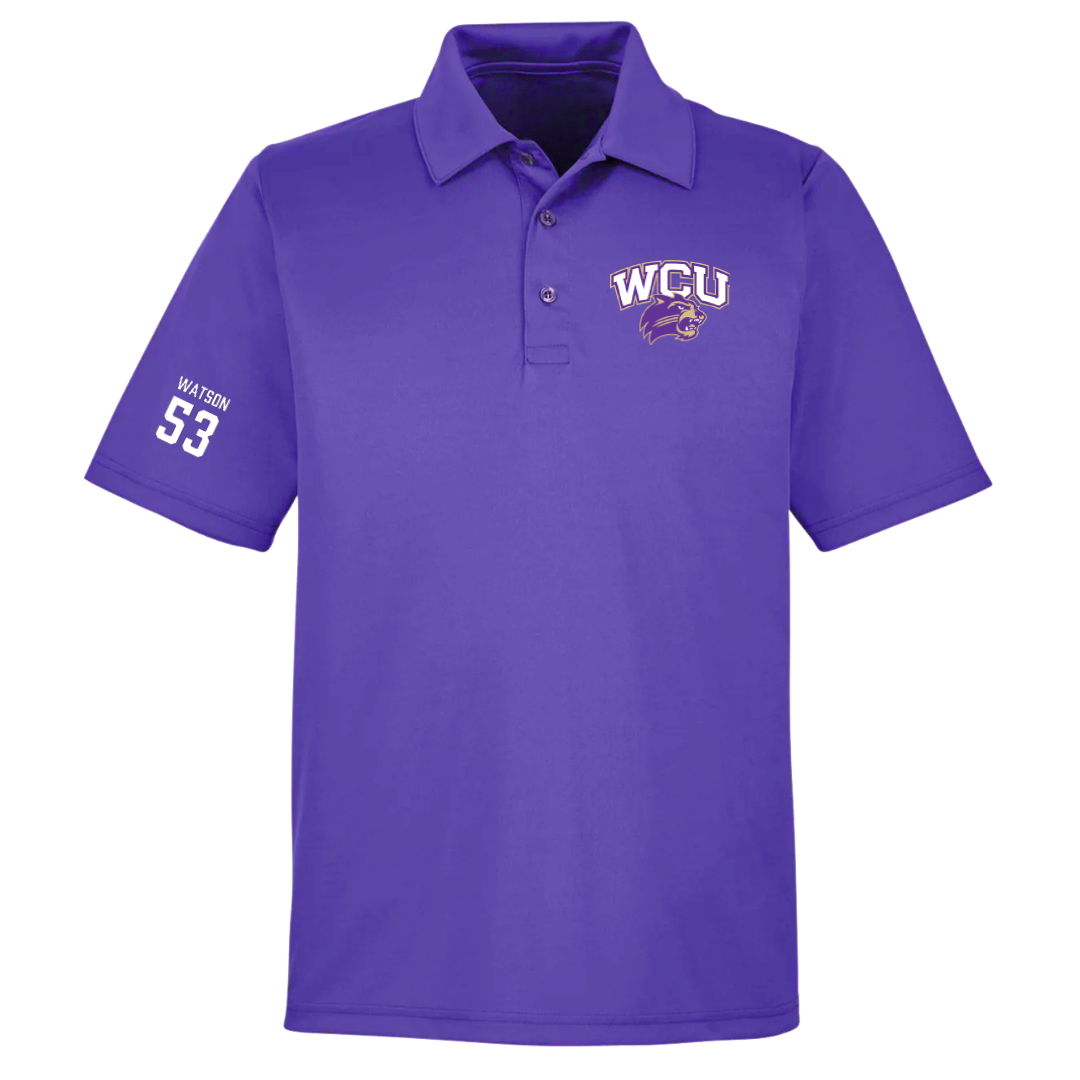 Western Carolina University Football Purple Polo - #53 Zach Watson