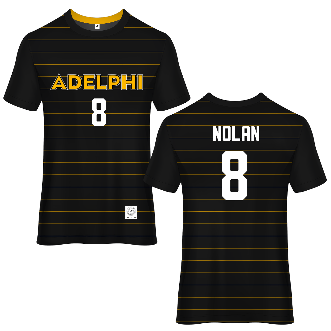 Adelphi University Black Soccer Jersey - #8 Sam Nolan