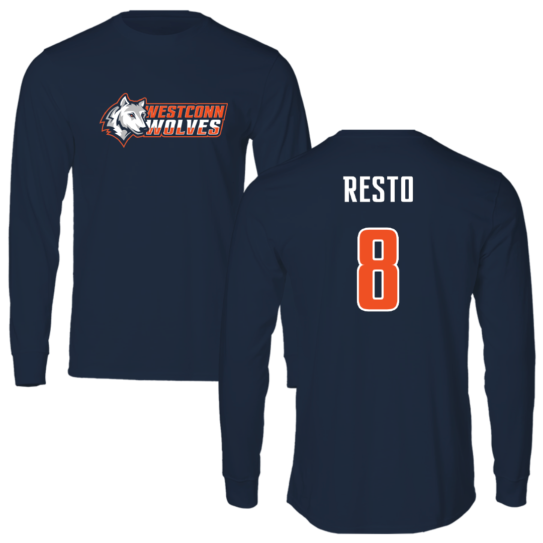 Western Connecticut State University Softball Navy Long Sleeve - #8 Alexis Resto