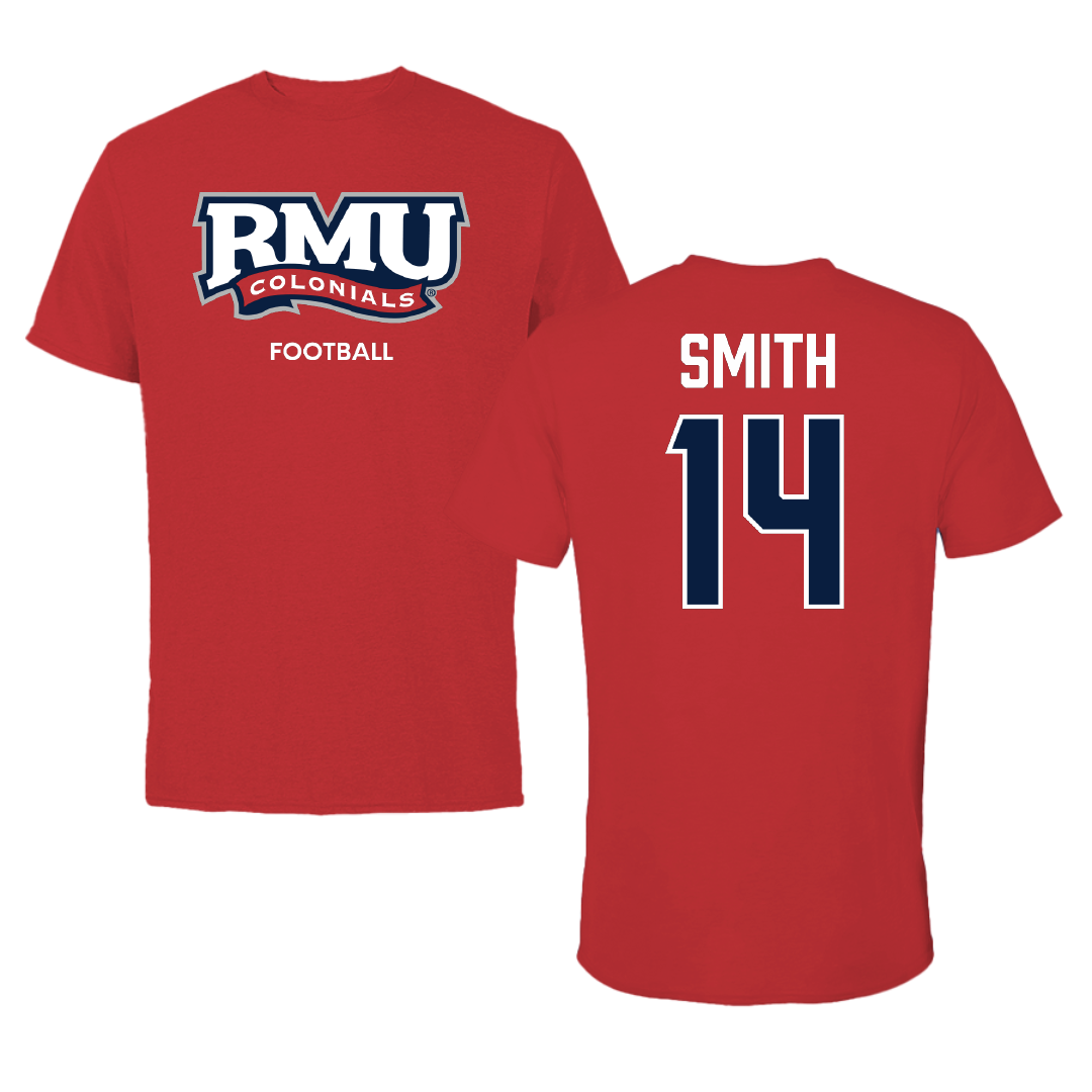 Robert Morris University Football Red Colonials Performance Tee - #14 Zin'tayvious Smith