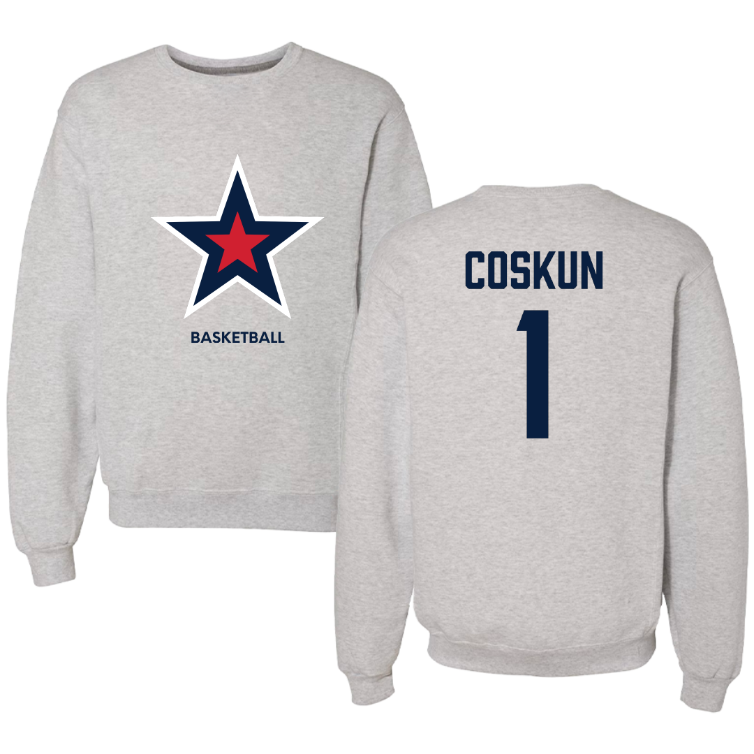 Robert Morris University Basketball (W) Light Gray Crewneck - #1 Tuana Coskun