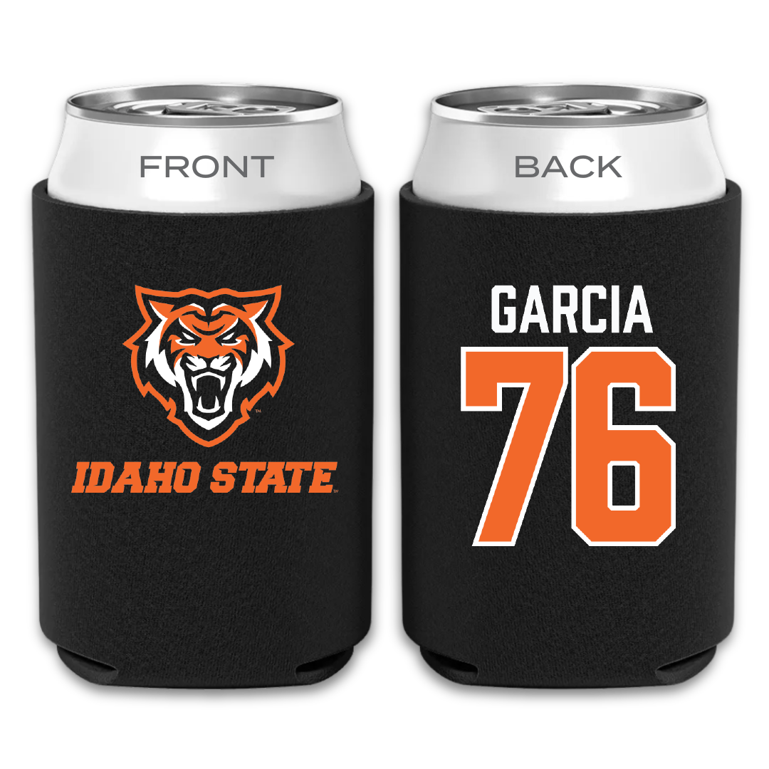 Idaho State University Football Black Can Cooler - #76 Jaedon Garcia
