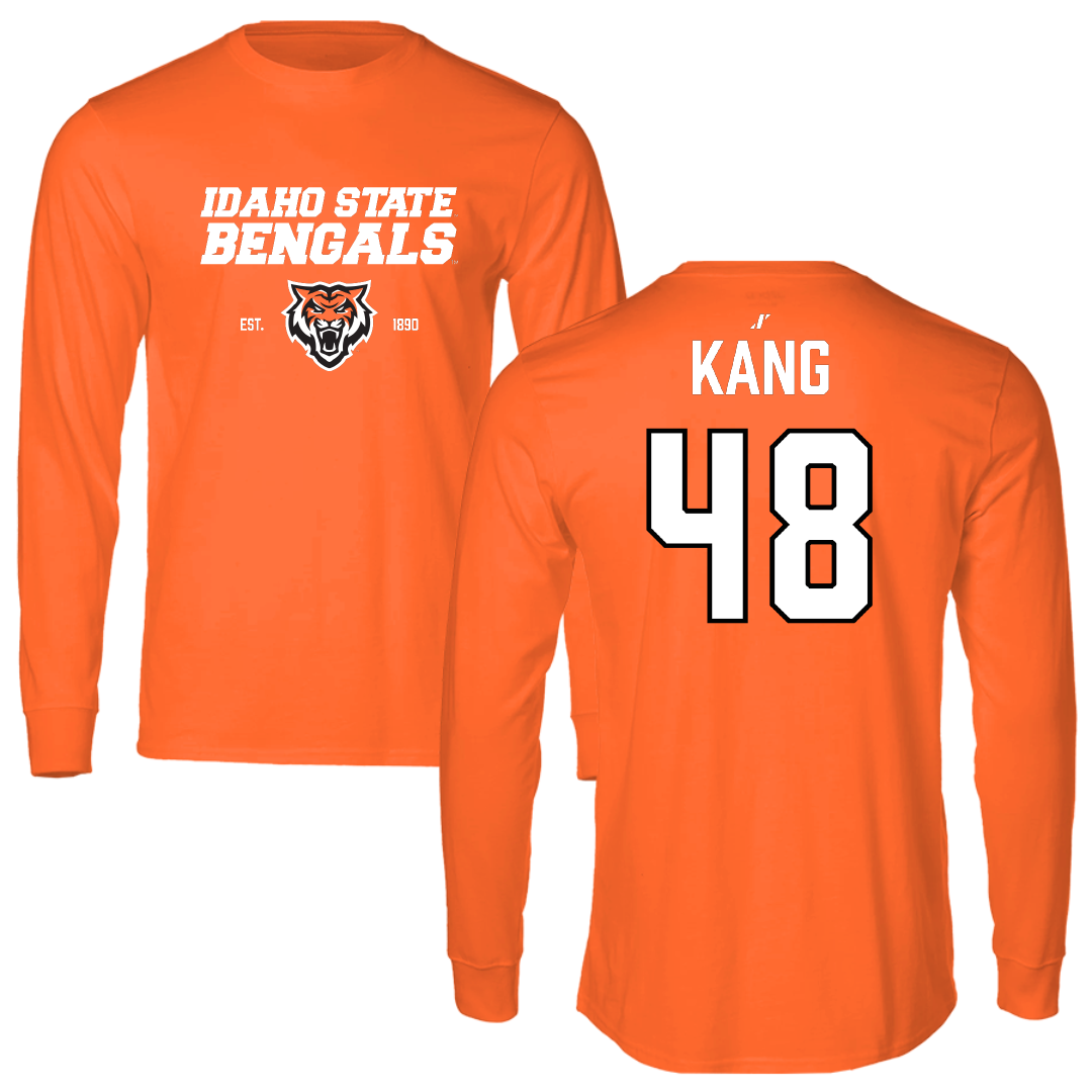 Idaho State University Football Orange General Performance Long Sleeve - #48 Jinhyun Kang