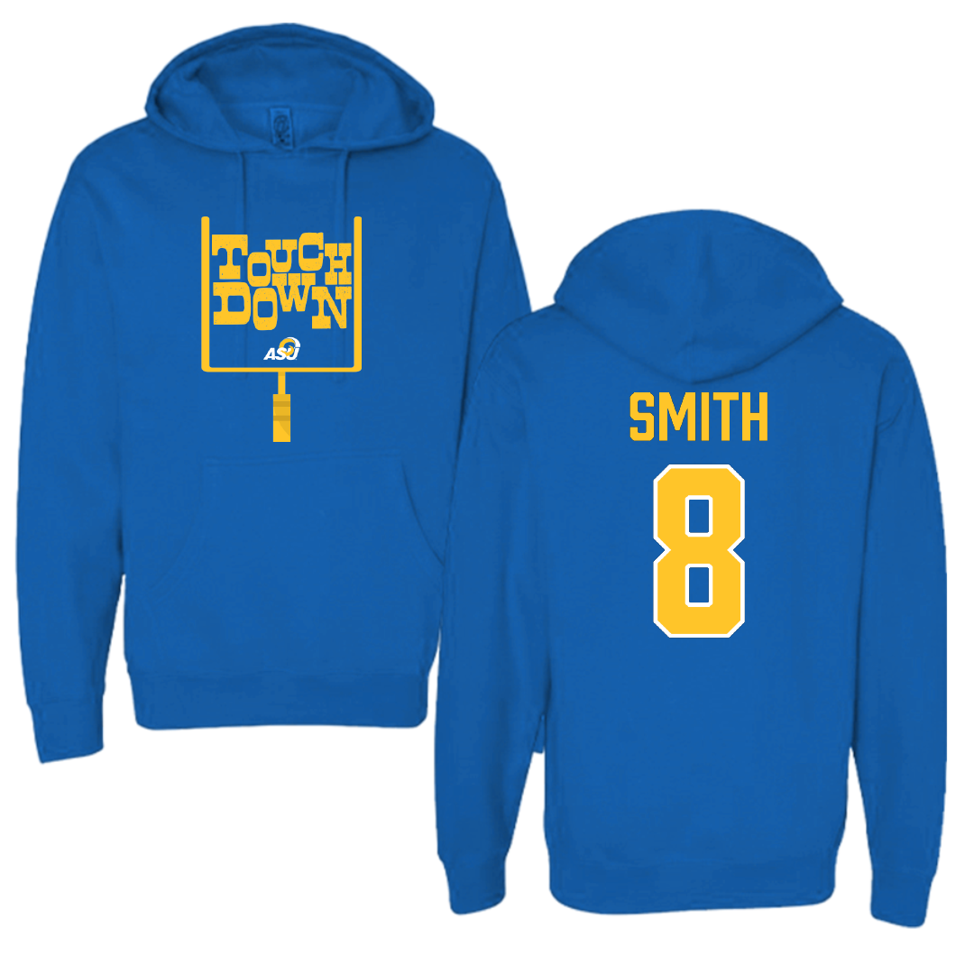Angelo State University Football Blue Touchdown Hoodie - #8 Kaeden Smith