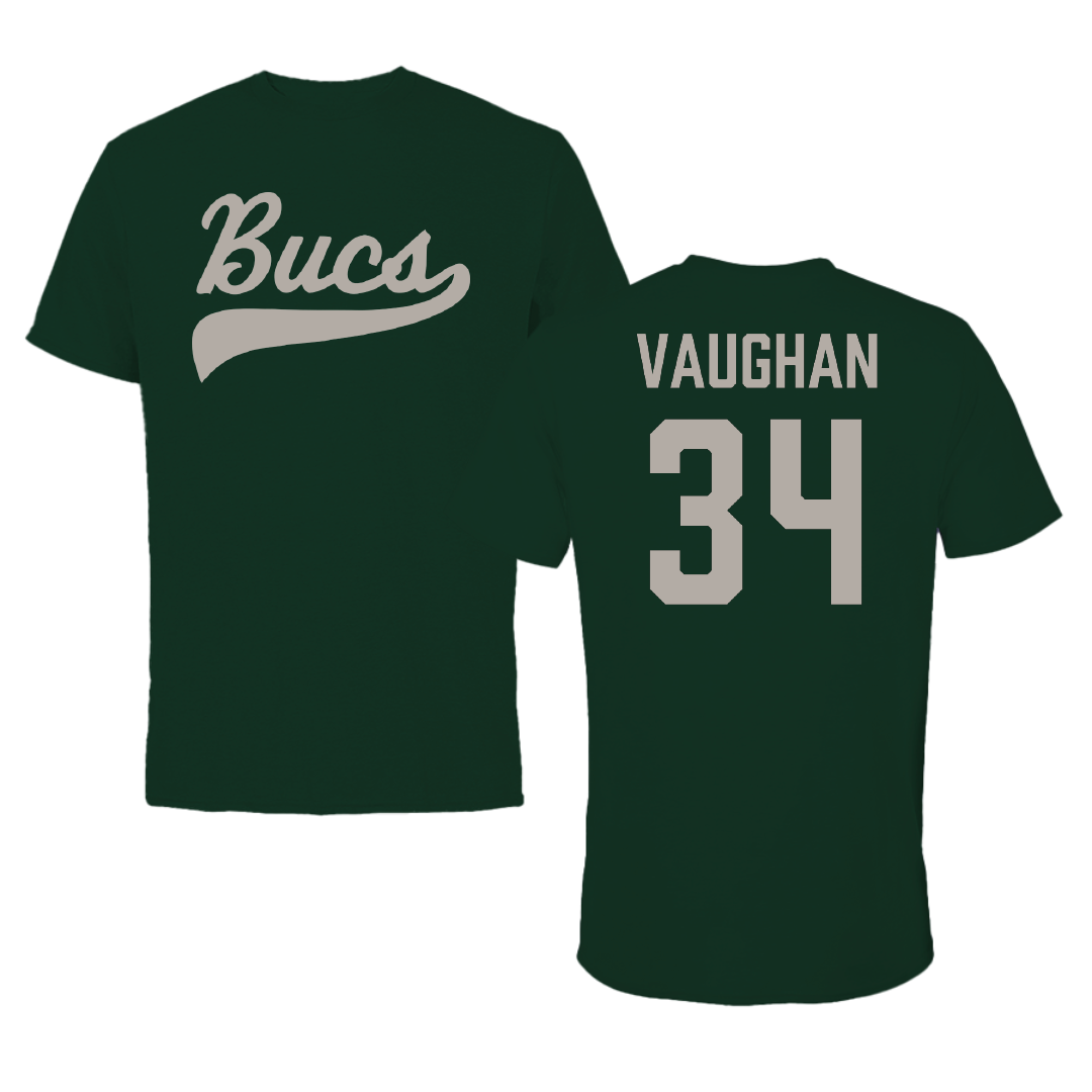 Shelton State Community College Baseball Forest Green Performance Tee - #34 Sam Vaughan