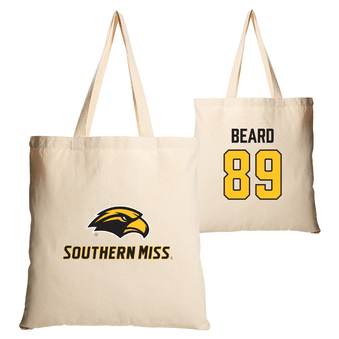 The University of Southern Mississippi Football Tan Canvas Tote Bag - #89 Luke Beard
