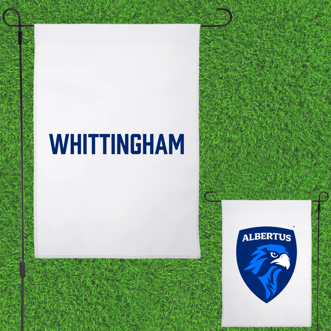 Albertus Magnus College Baseball White Garden Flag - Mak WHITTINGham