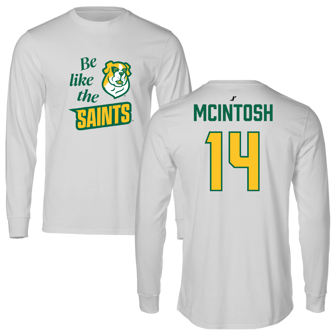 Siena University Baseball Light Gray Be Like Us Performance Long Sleeve - #14 Lawson McIntosh