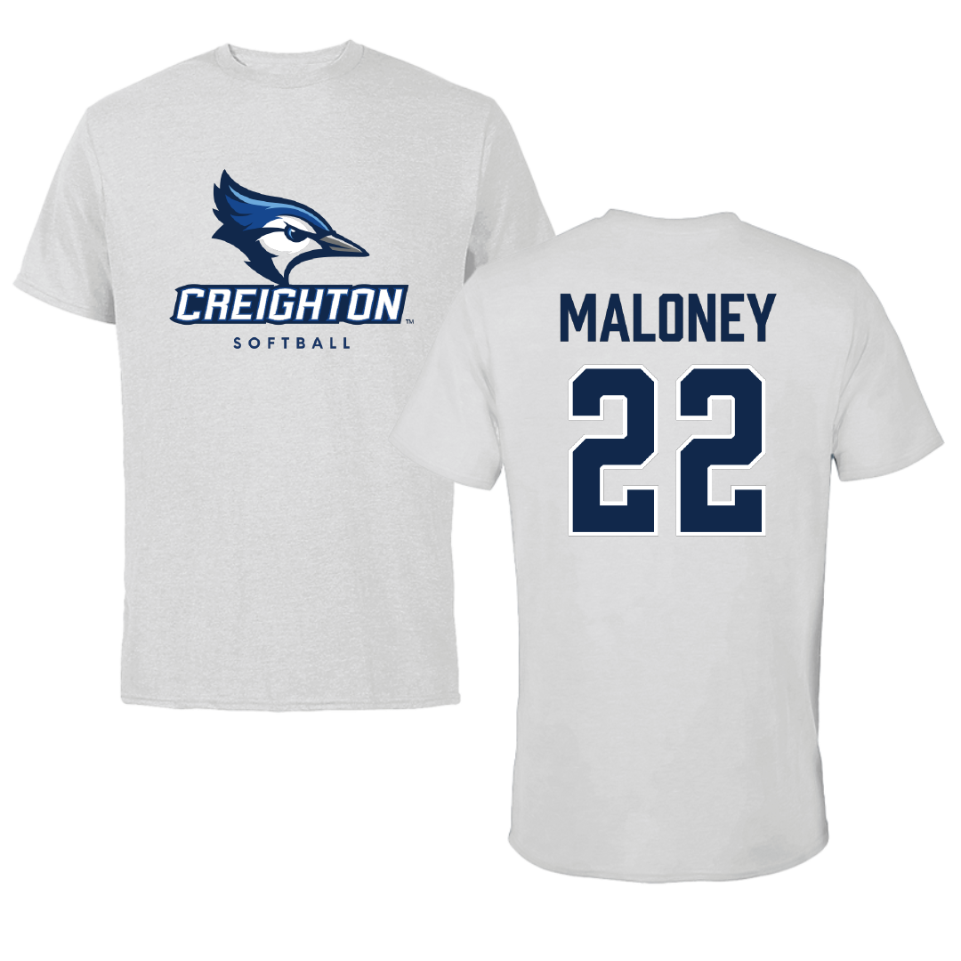 Creighton University Softball Light Gray Performance Tee - #22 Gracie Maloney