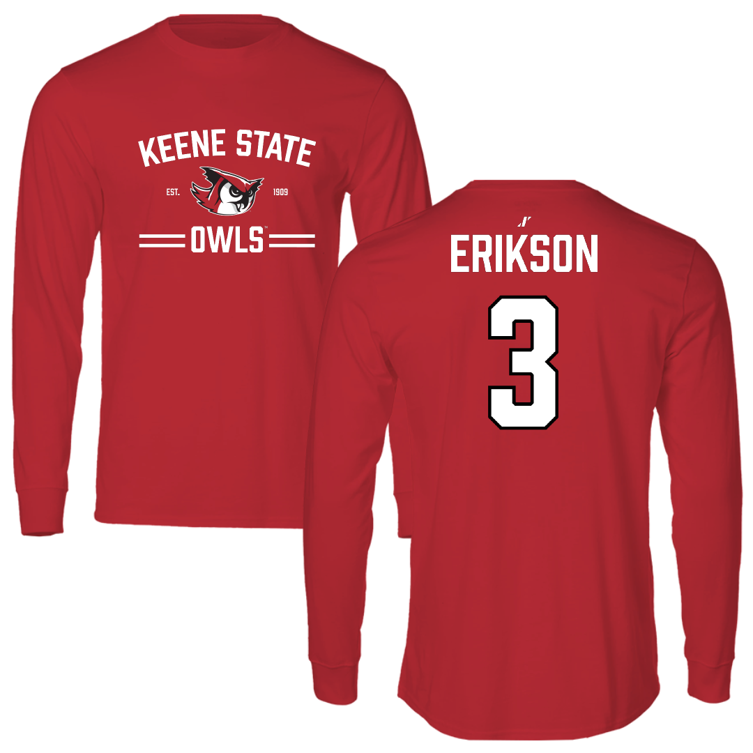 Keene State College Field Hockey Red General Long Sleeve - #3 Jennifer Erikson