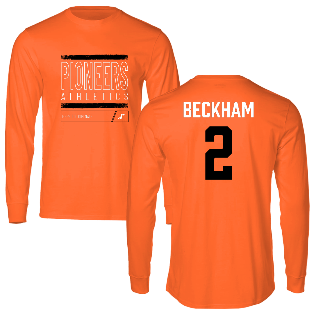Tusculum University Softball Orange Dominate Performance Long Sleeve - #2 Dani Beckham