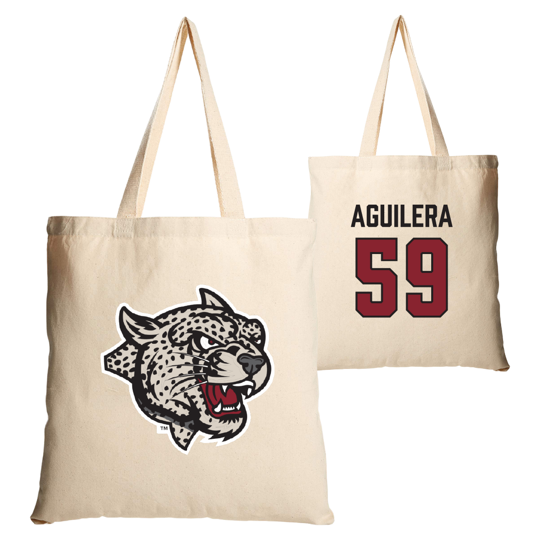 Lafayette College Football Tan Canvas Tote Bag - #59 Dylan Aguilera