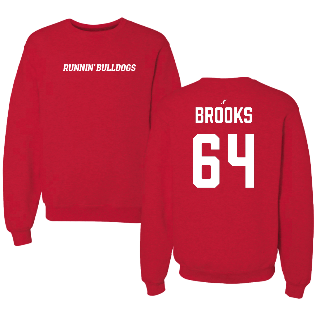 Gardner-Webb University Football Red Crewneck - #64 Gavin Brooks