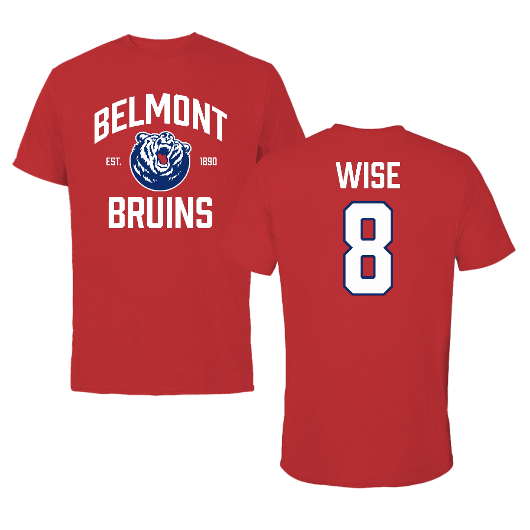 Belmont University Soccer Red General Performance Tee - #8 Kennedy Wise
