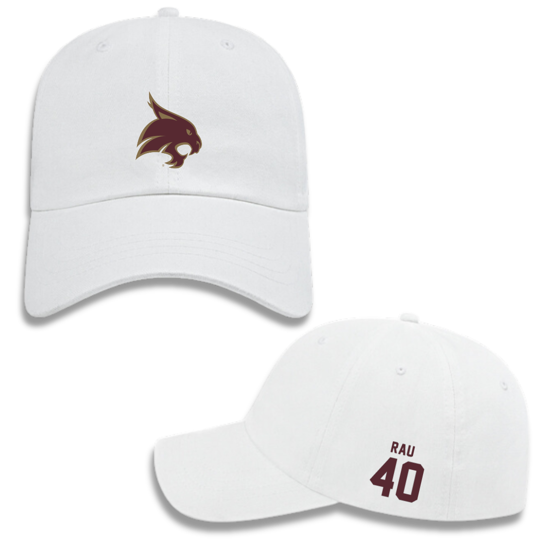 Texas State University Football White Hat - #40 Lars Rau