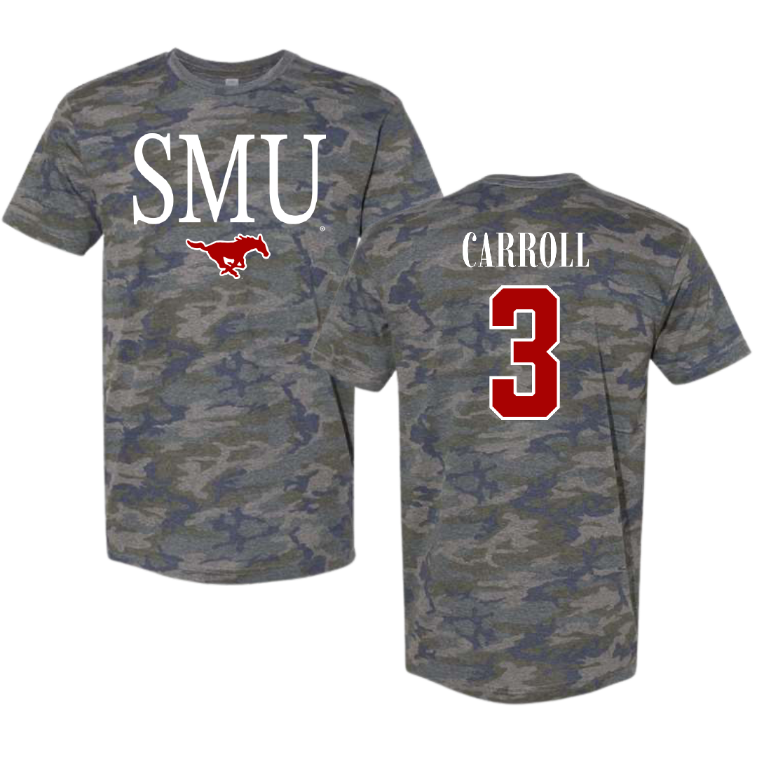 Southern Methodist University Football Vintage Camo Tee - #3 Jamarion Carroll
