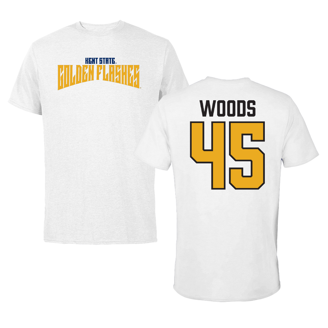 Kent State University Football White Classic Performance Tee - #45 Mason Woods