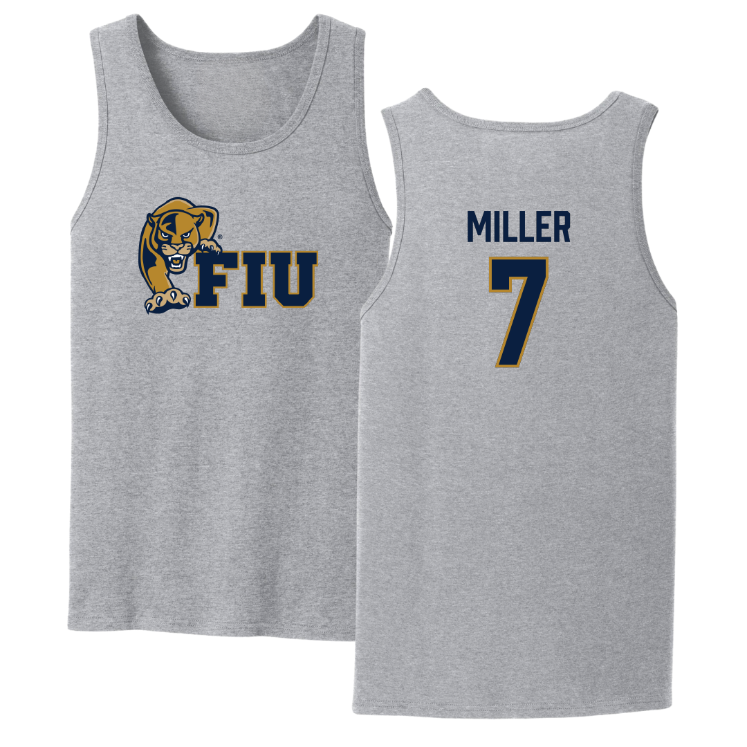 Florida International University Volleyball Sport Gray Tank Top - #7 Madisen Miller