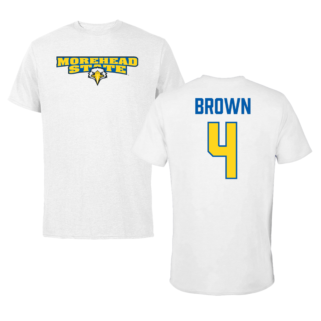 Morehead State University Football White Tee - #4 Cameron Brown