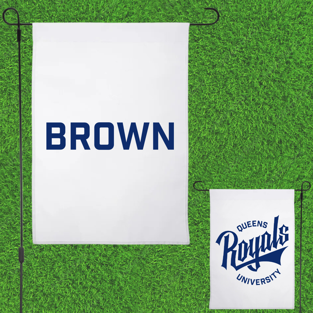 Queens University of Charlotte TF and XC White Garden Flag - Jada Brown