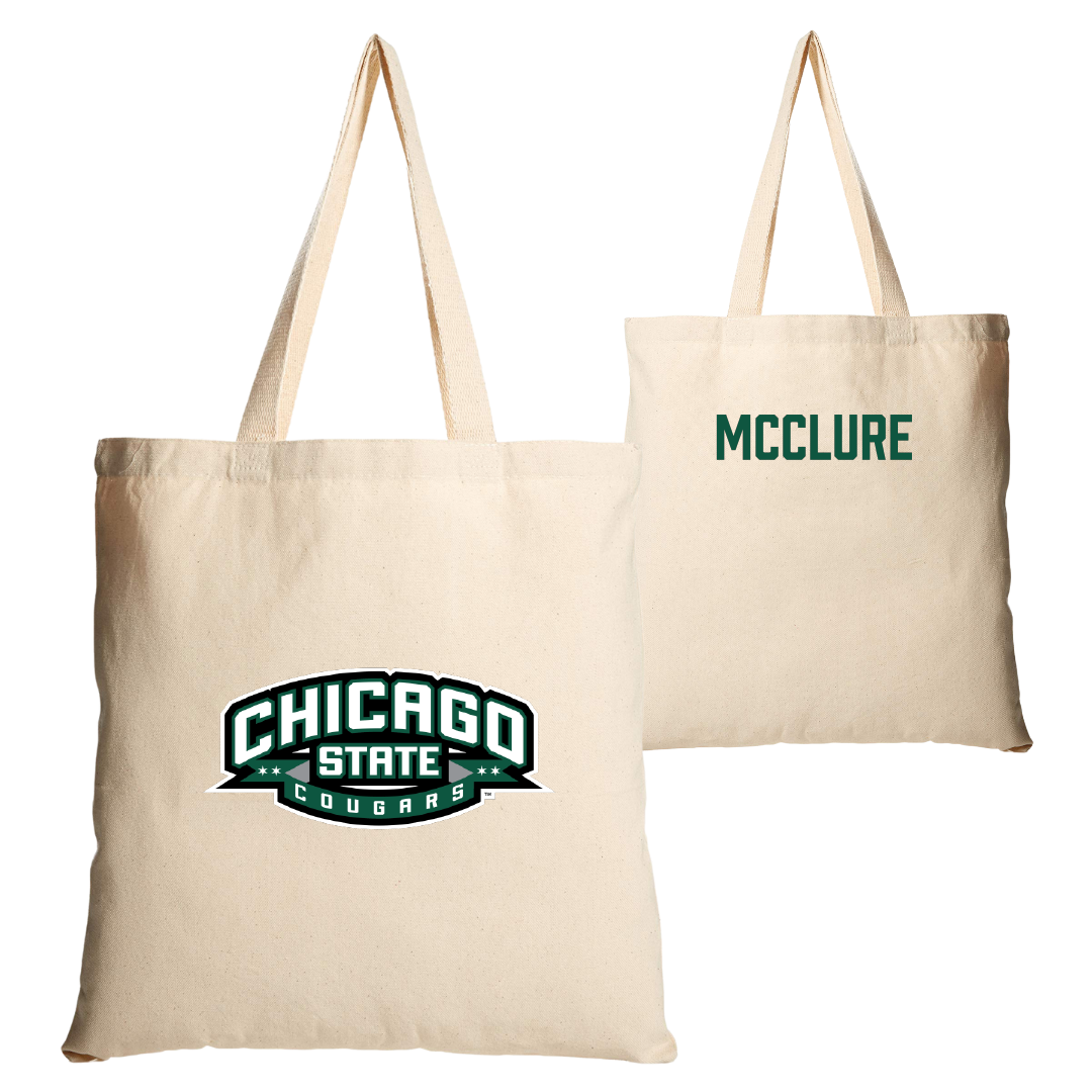 Chicago State University TF and XC Tan Canvas Tote Bag - Demya McClure