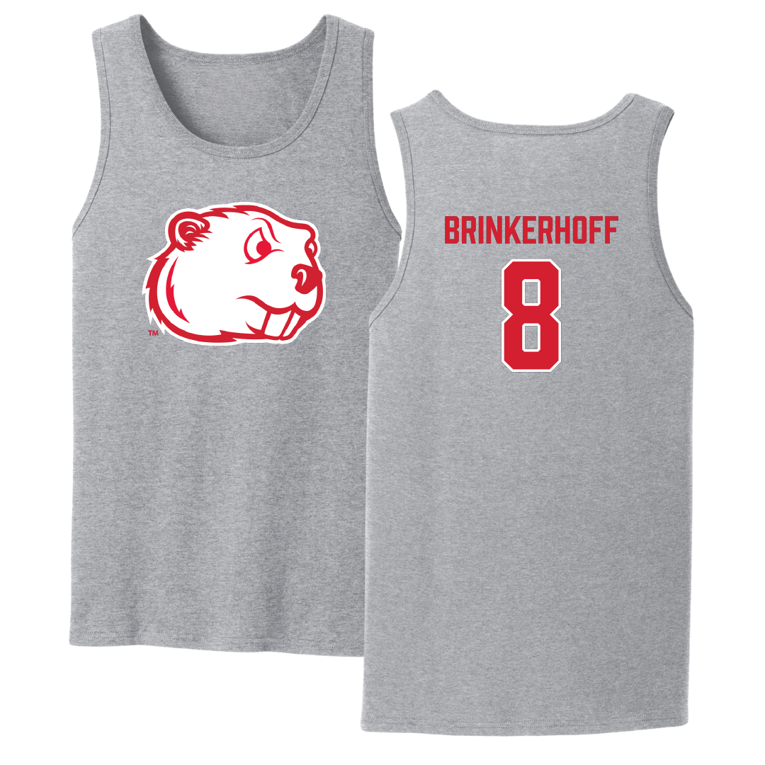 Minot State University Softball Sport Gray Tank Top - #8 Navi Brinkerhoff