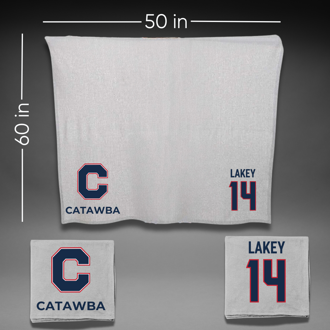 Catawba College Baseball Gray Blanket - #14 Parker Lakey