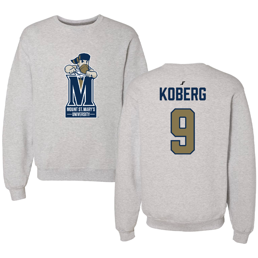 Mount St. Mary's University Softball Light Gray Crewneck - #9 Grace Koberg