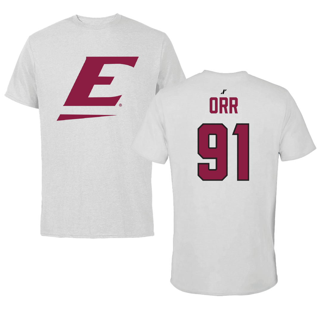 Eastern Kentucky University Football Light Gray Performance Tee - #91 Devin Orr