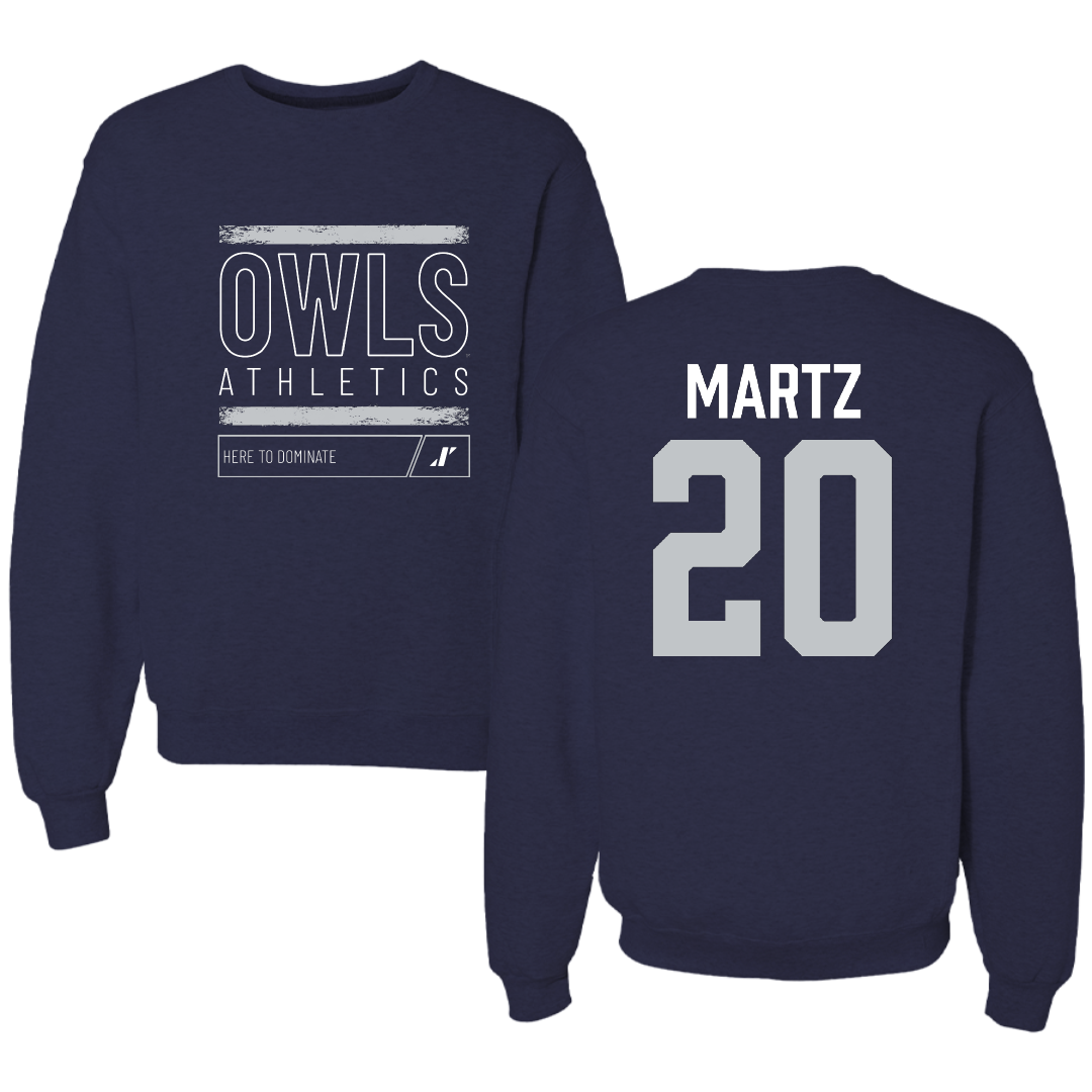 Rice University Soccer Navy Dominate Crewneck - #20 Carsyn Martz