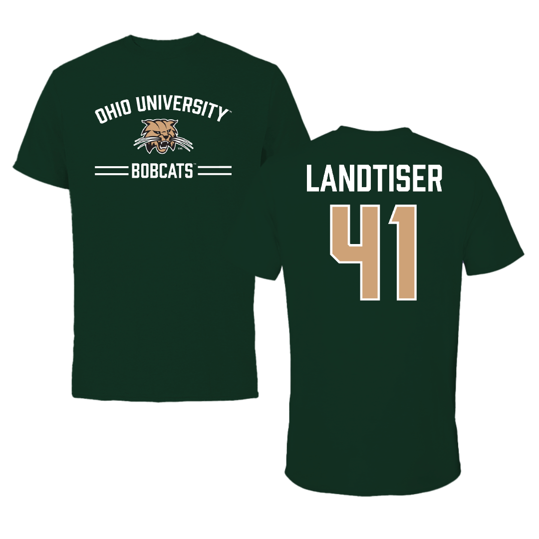 Ohio University Baseball Forest Green General Tee - #41 Colton Landtiser